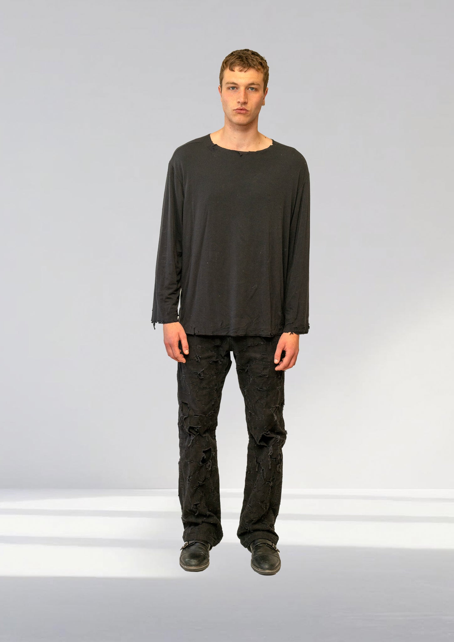 TWO LAYER RIPPED LONGSLEEVE