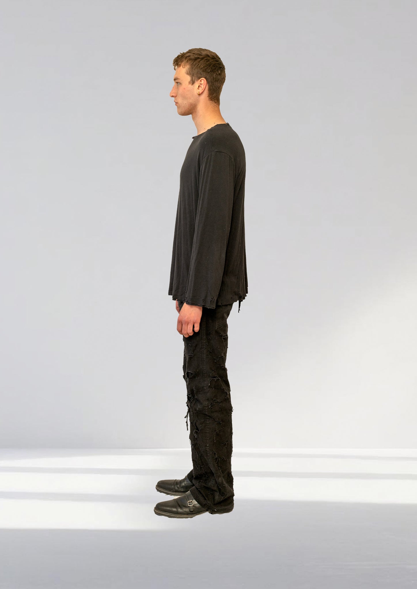 TWO LAYER RIPPED LONGSLEEVE